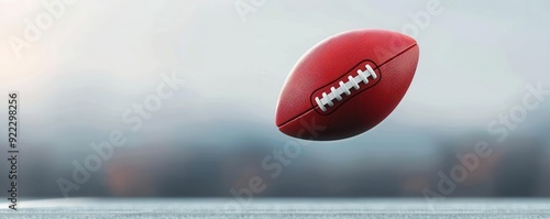 An American football field appearing to levitate in midair, defying gravity, American football unknown, floating field photo