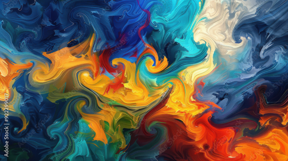 an abstract digital oil painting that conveys a sense of dynamic movement and emotion. an abstract digital oil painting that conveys a sense of dynamic movement and emotion.
