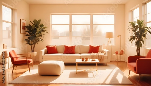 Photo interior modern design room 3d illustration