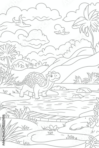 Wallpaper Mural coloring book illustration  Torontodigital.ca
