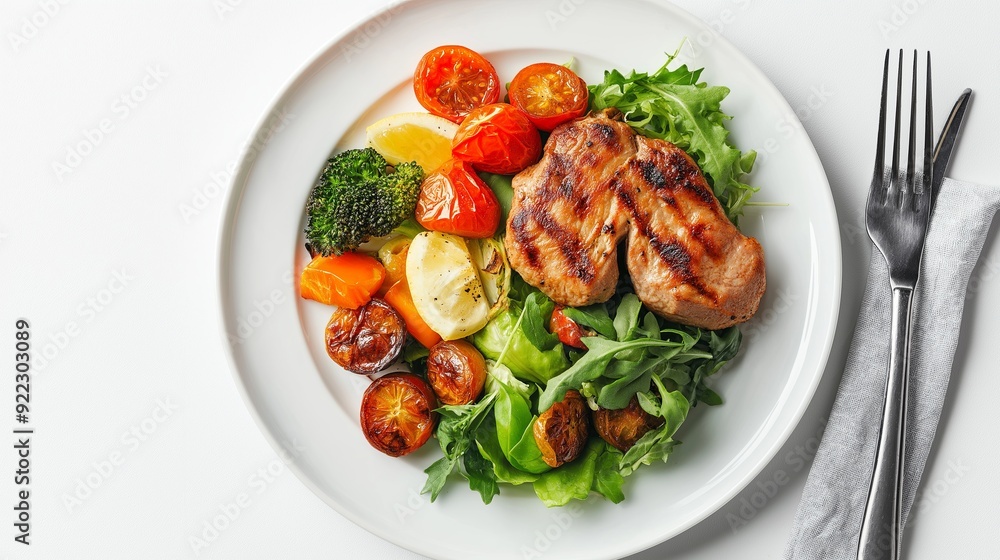 Grilled Chicken Salad with Fresh Vegetables Grilled Chicken Salad with Fresh Vegetables