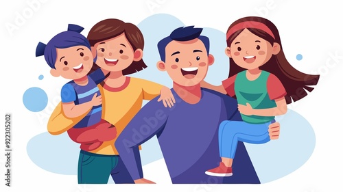 This image reflects the importance of quality time between parents and children. Modern families find creative ways to connect, like piggyback rides, fostering laughter and building lasting memories.
