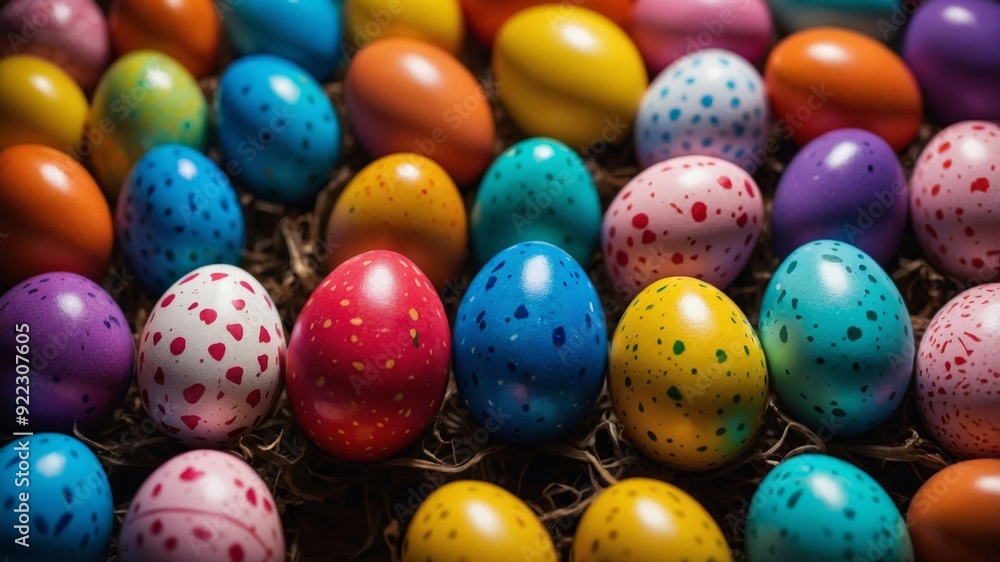 Colorful Easter Egg Collection on Vibrant Background. Colorful Easter Egg Collection on Vibrant Background.