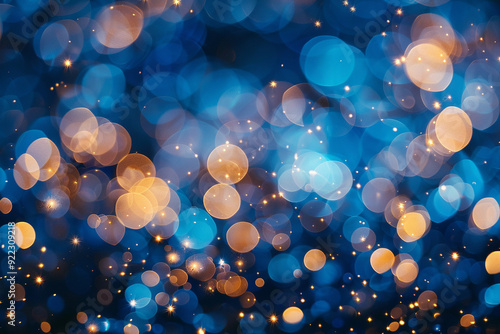 Blue glowing glitter celebration generated.AI