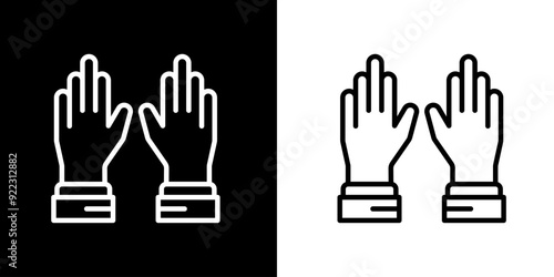 Gloves icon. construction icon. Building icon. Black icon. Line icon. Silhouette.