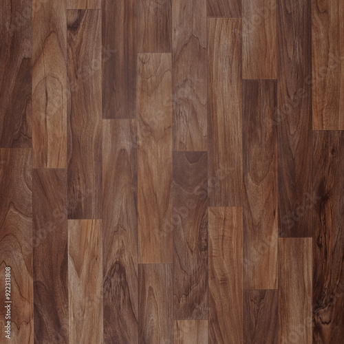 High-resolution dark Walnut Wooden Plank Flooring Background with Rich Wood Grain Texture