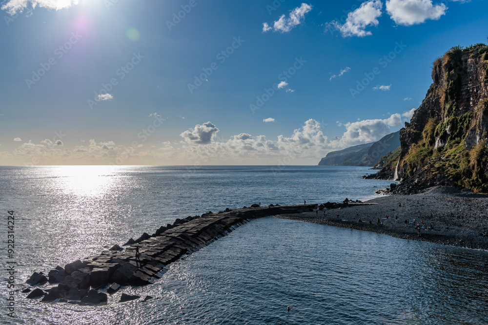 Early evening landscape and ocean mood in Ponta do Sol, Madeira Island