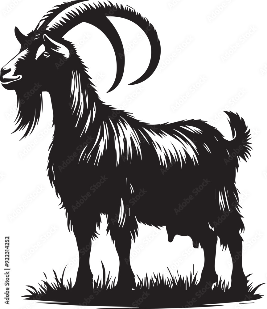 goat on white background