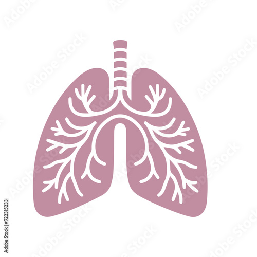 human lung icon flat style