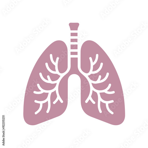 human lung icon flat style