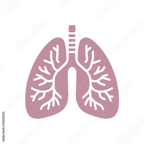 human lung icon flat style