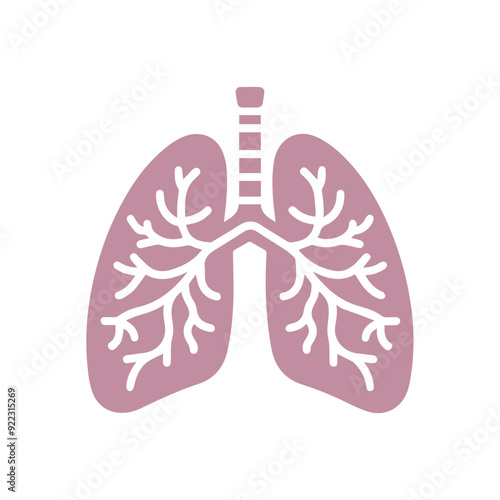 human lung icon flat style