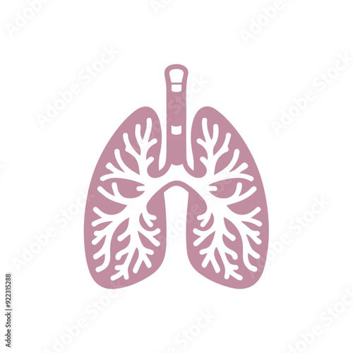 human lung icon flat style