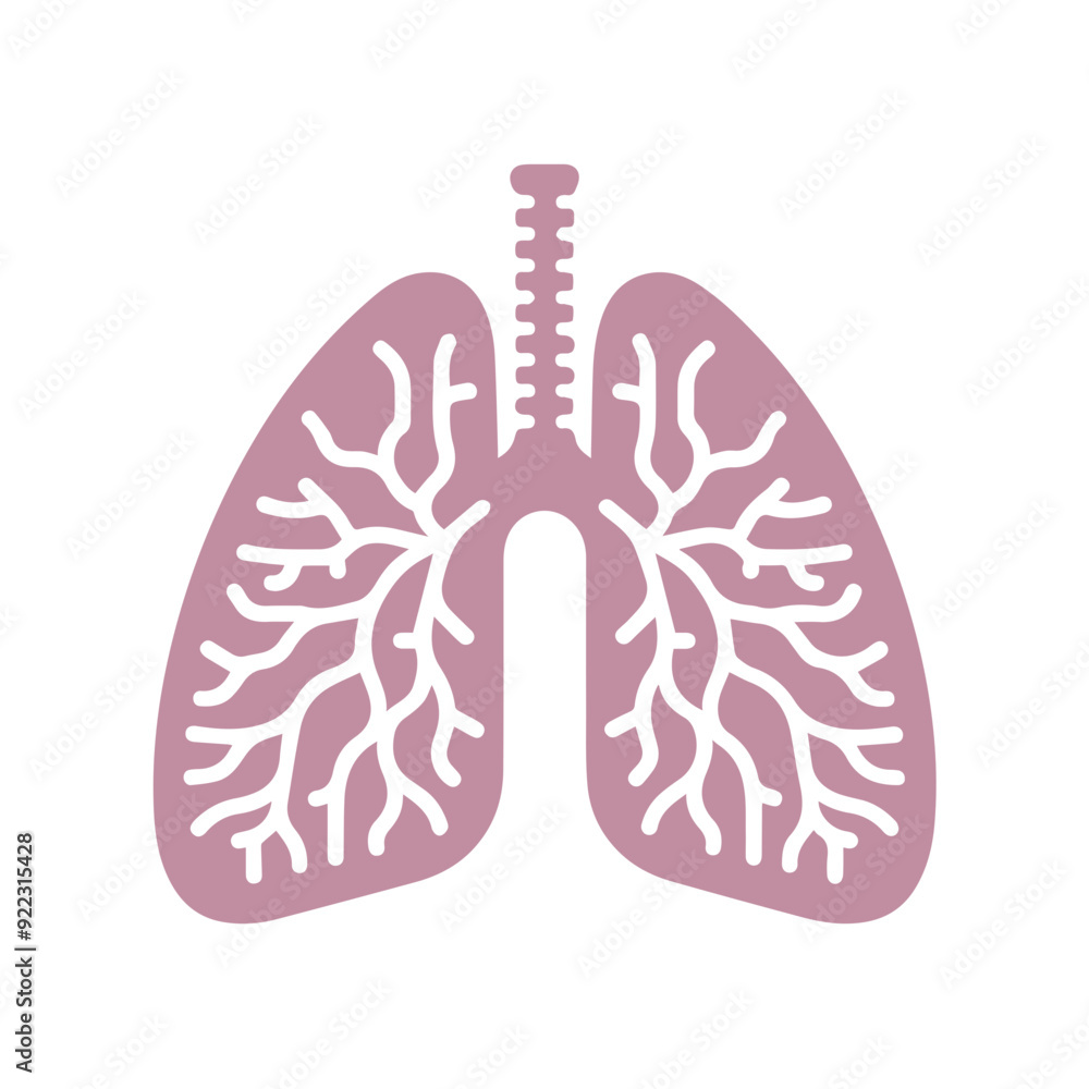 human lung icon flat style human lung icon flat style