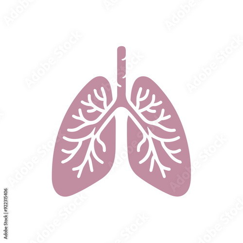 human lung icon flat style