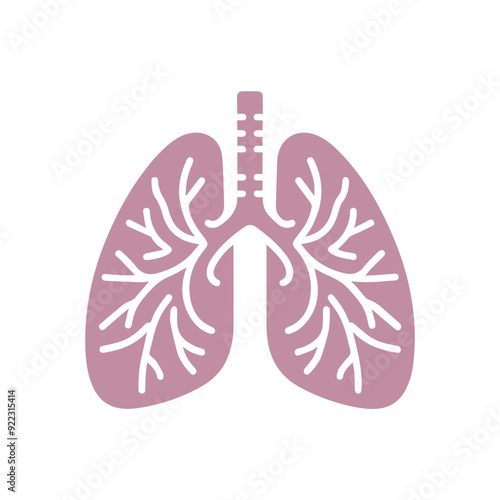 human lung icon flat style