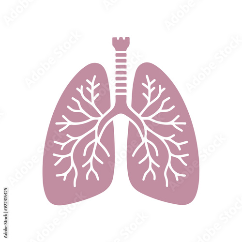 human lung icon flat style