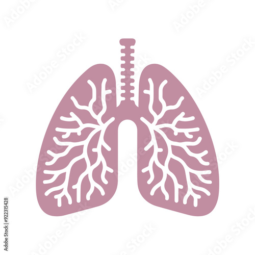 human lung icon flat style