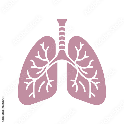human lung icon flat style