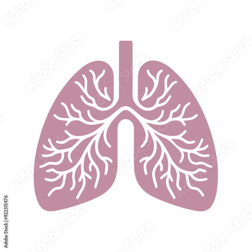human lung icon flat style