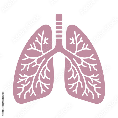 human lung icon flat style