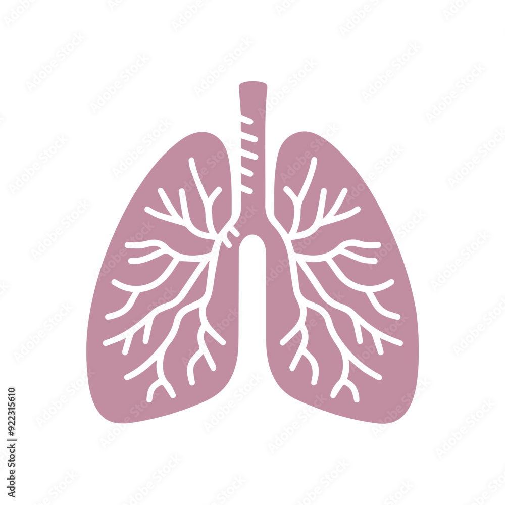 human lung icon flat style human lung icon flat style