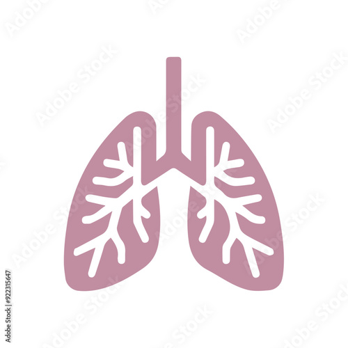human lung icon flat style