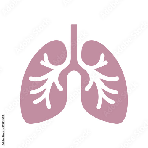 human lung icon flat style