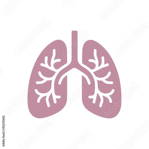 human lung icon flat style