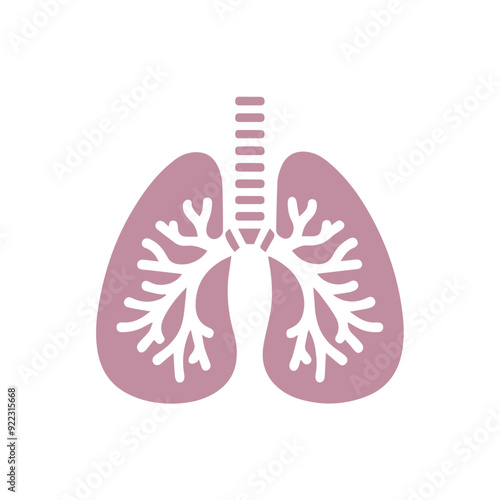 human lung icon flat style