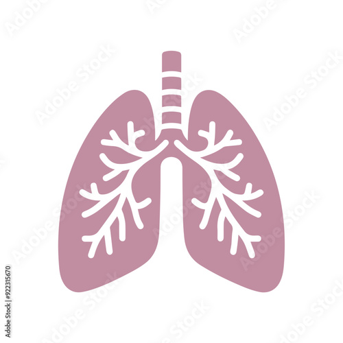 human lung icon flat style