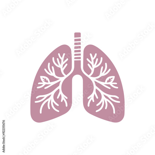 human lung icon flat style
