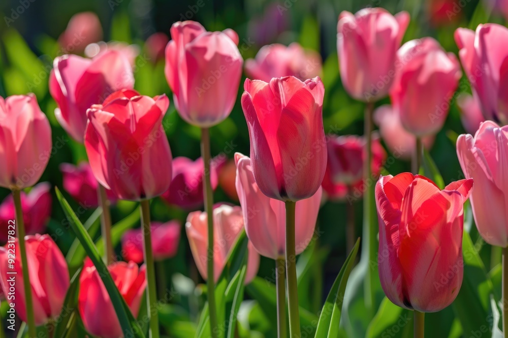 Tulip Garden. Colorful Spring Flowers in Nature Tulip Garden. Colorful Spring Flowers in Nature