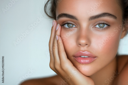 Close-Up Portrait of a Woman with Flawless Skin