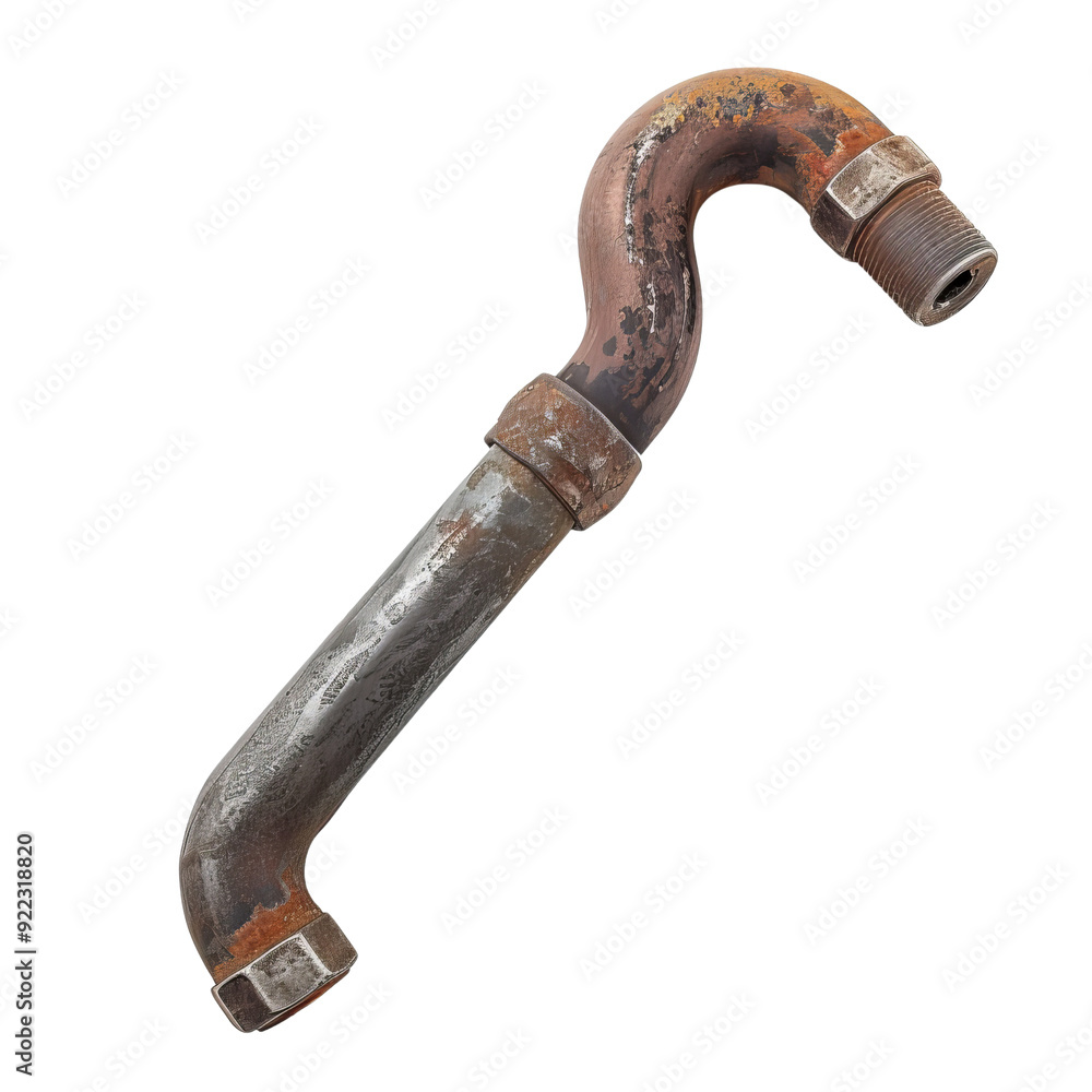 Isolated Old Copper and Metal Pipe with Rusty Surface Details. Isolated Old Copper and Metal Pipe with Rusty Surface Details.