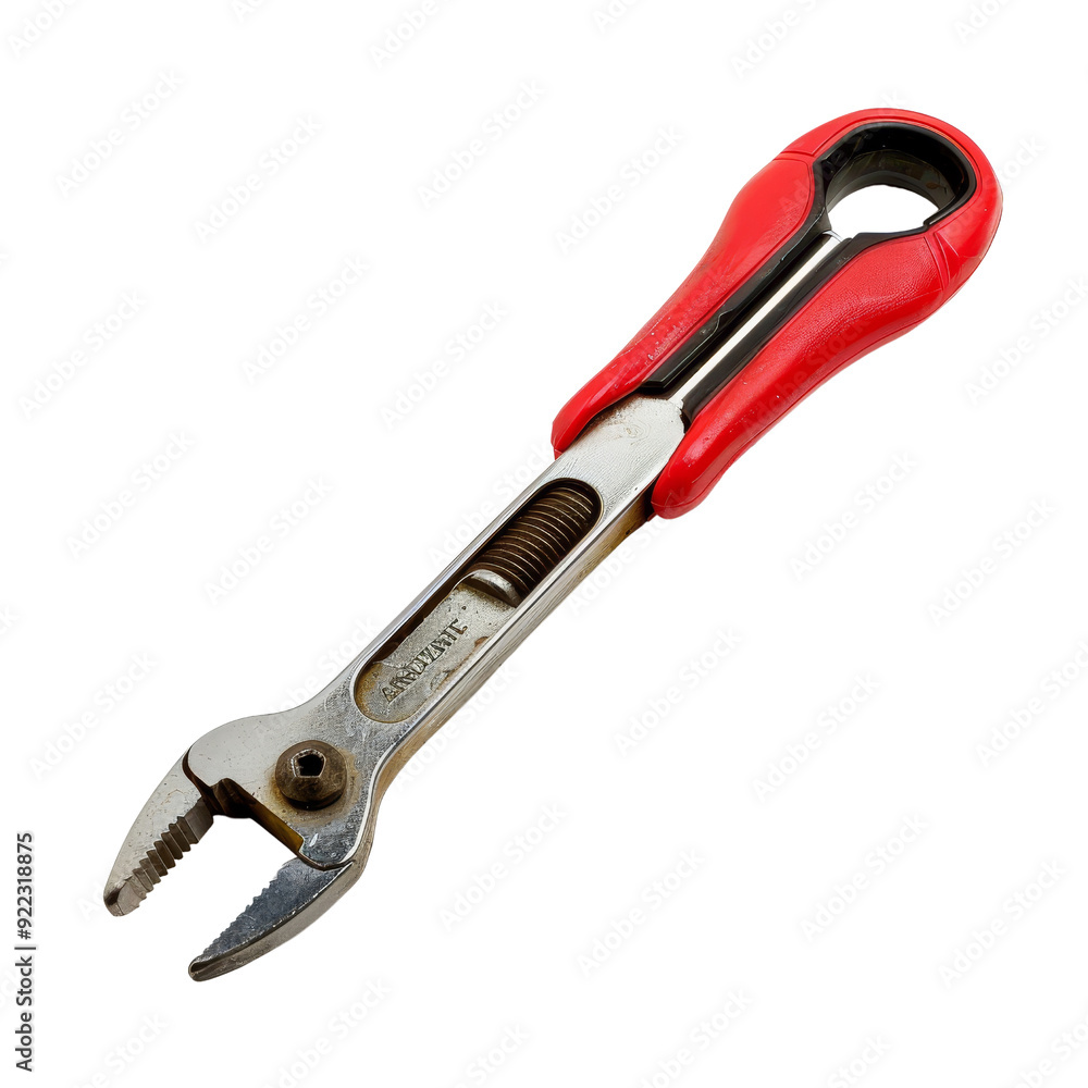 Red-Handled Crimping Tool Isolated Without Background. Red-Handled Crimping Tool Isolated Without Background.