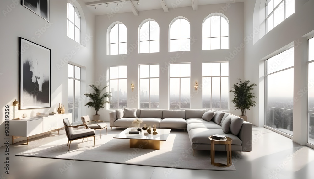 Photo interior modern design room 3d illustration Photo interior modern design room 3d illustration