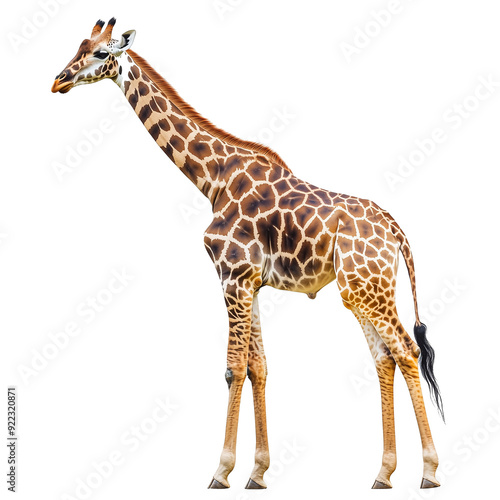 Giraffe isolated on transparent or white background  photo