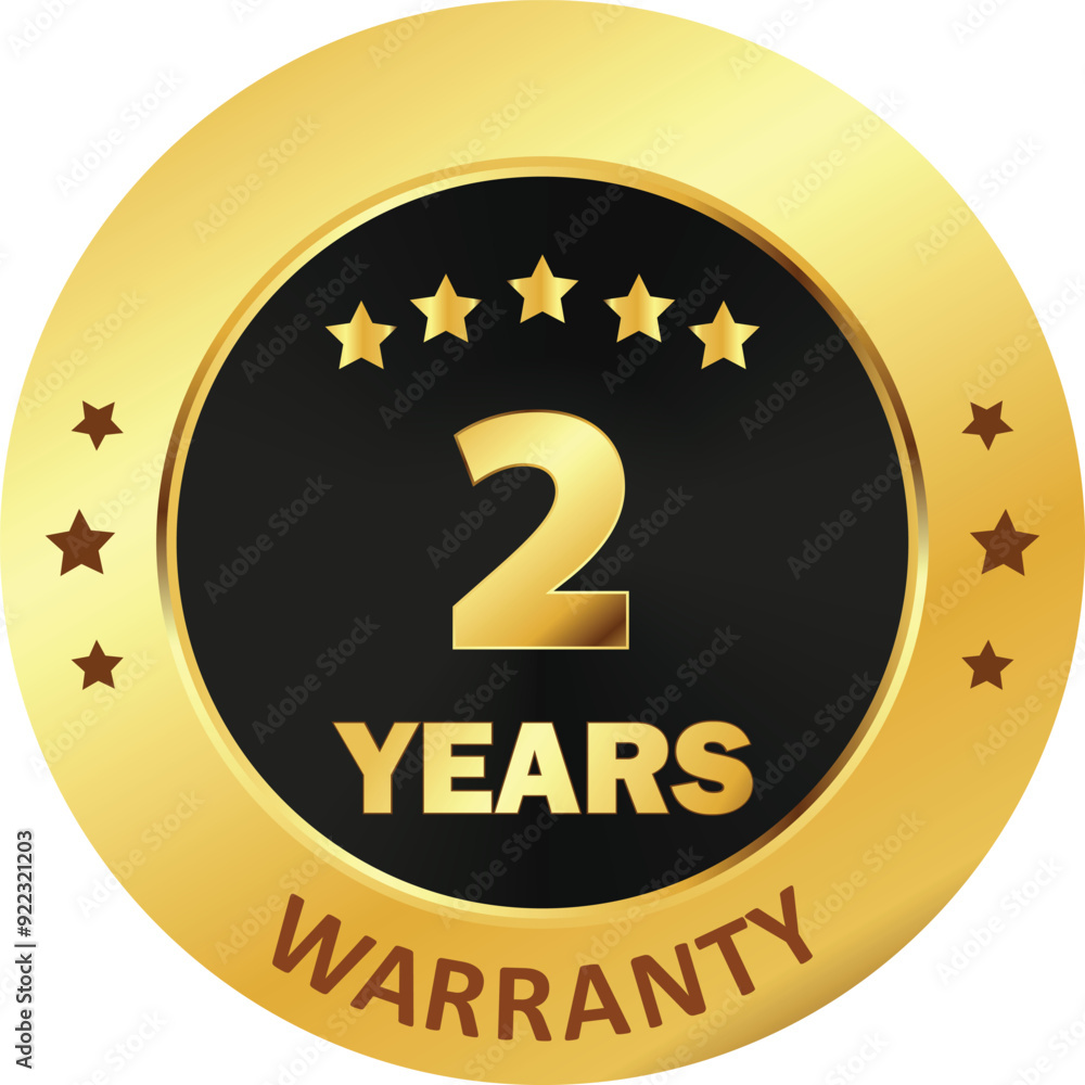 2 Years Warranty Seal, warranty seal in Golden, two years warranty seal stamp, Gold sealed warranty label 2 Years Warranty Seal, warranty seal in Golden, two years warranty seal stamp, Gold sealed warranty label