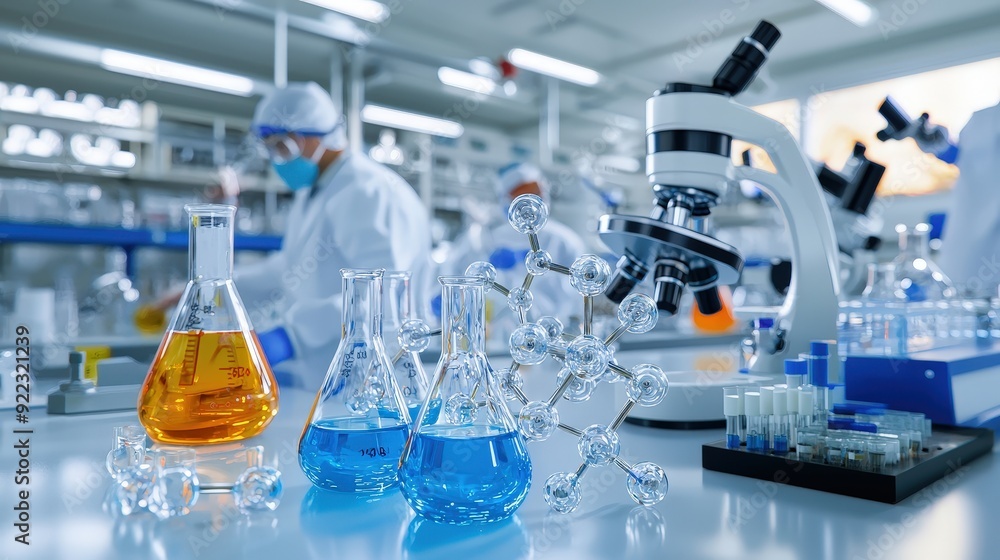 A chemical lab adhering to ISO 45001 occupational safety standards A chemical lab adhering to ISO 45001 occupational safety standards
