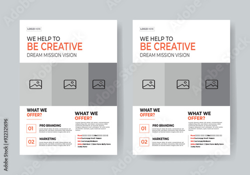 Flyer Mockup  business flyer template one color design