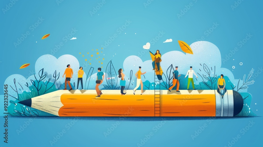 giant pencil clip art , people climbing pencil clip art , creative ...