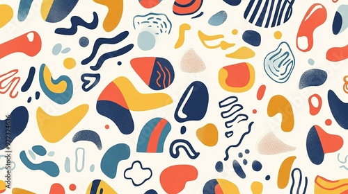 Wallpaper Mural Abstract colorful patterns on a light background showcasing various shapes and designs created with bold colors and fluid lines Torontodigital.ca