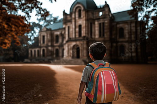 A small child with a colorf...