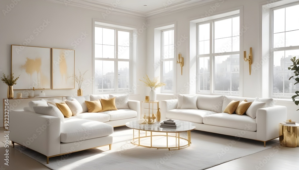 Fototapeta premium Photo interior modern design room 3d illustration