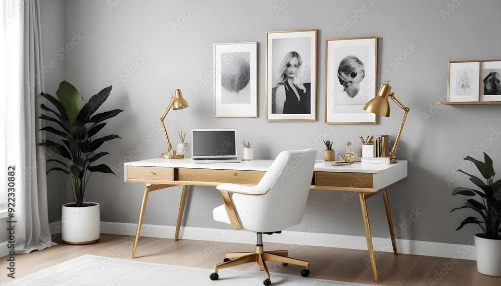 Fototapeta premium Photo interior modern design room 3d illustration