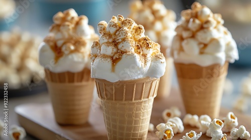 Wallpaper Mural Mini ice cream cones topped with toasted marshmallow and a sprinkle of caramel popcorn Torontodigital.ca