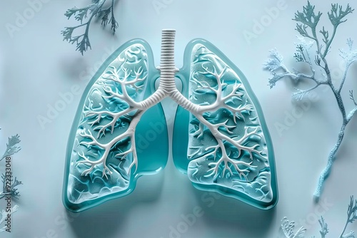 A 3D model of the human lung, a concept in medicine and science