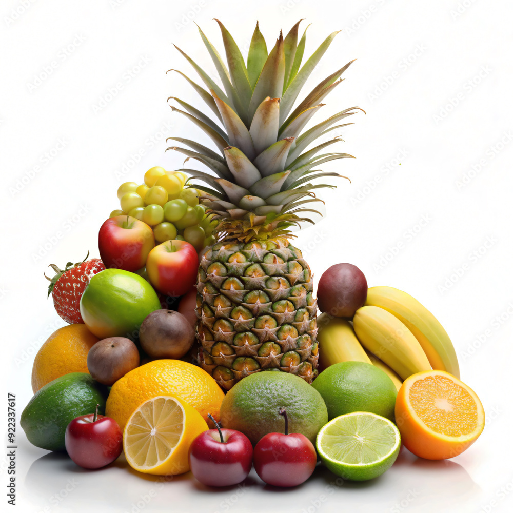 tropical summer asian fruits isolate.white background. tropical summer asian fruits isolate.white background.