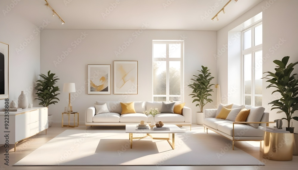 Fototapeta premium Photo interior modern design room 3d illustration